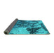 Sideview of Oriental Turquoise Industrial Rug, urb1099turq