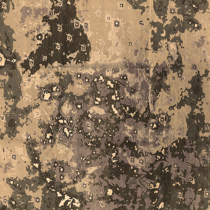 Square Machine Washable Oriental Brown Industrial Rug, wshurb1099brn