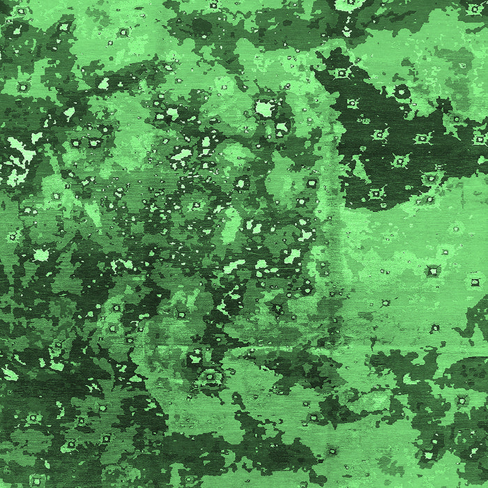 Square Machine Washable Oriental Emerald Green Industrial Area Rugs, wshurb1099emgrn