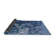 Sideview of Mid-Century Modern Blue Oriental Rug, urb1100