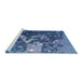 Sideview of Machine Washable Industrial Modern Blue Rug, wshurb1100