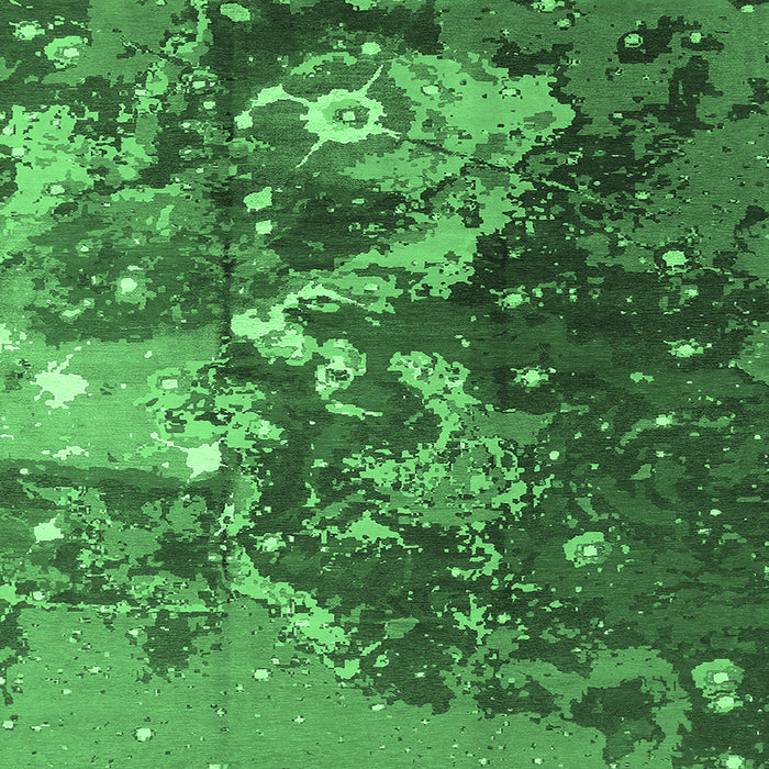 Square Machine Washable Oriental Emerald Green Industrial Area Rugs, wshurb1100emgrn