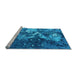 Sideview of Machine Washable Oriental Light Blue Industrial Rug, wshurb1100lblu