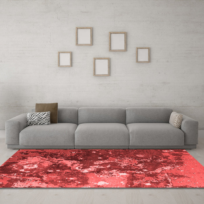 Industrial Red Washable Rugs