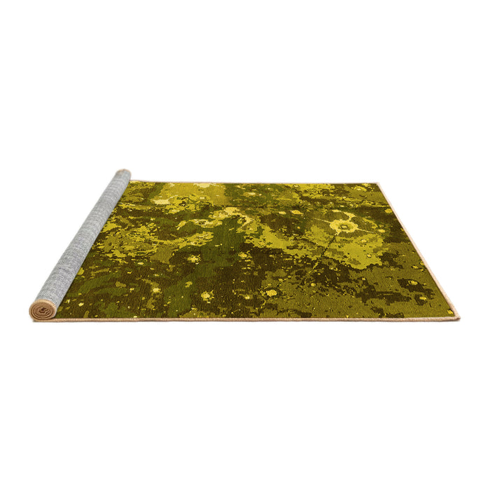 Sideview of Machine Washable Oriental Yellow Industrial Rug, wshurb1100yw