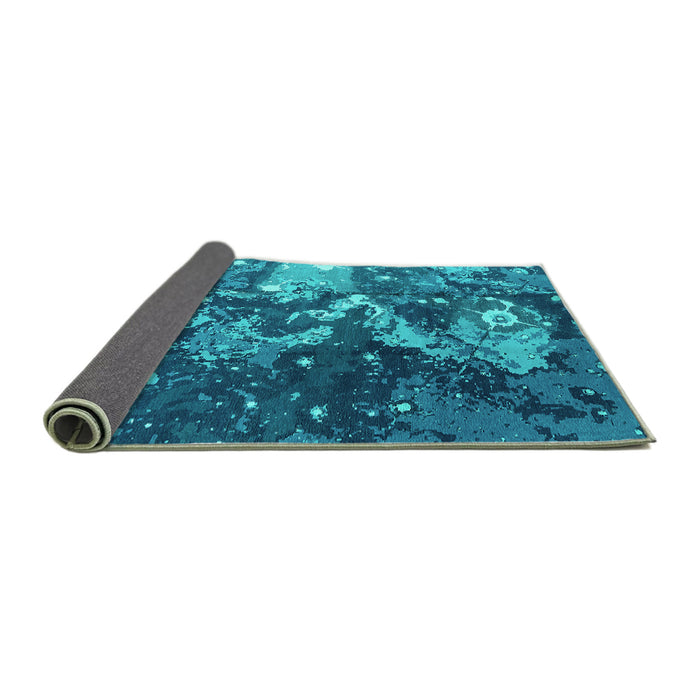 Sideview of Oriental Turquoise Industrial Rug, urb1100turq