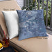 Front View of Mid-Century Modern Urban Square Blue Throw Pillow, 18 inch by 18 inch, pwurb1100