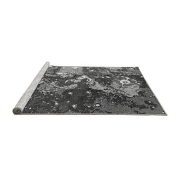 Sideview of Machine Washable Oriental Gray Industrial Rug, wshurb1100gry