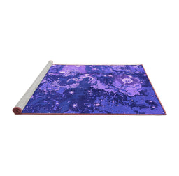 Sideview of Machine Washable Oriental Purple Industrial Area Rugs, wshurb1100pur