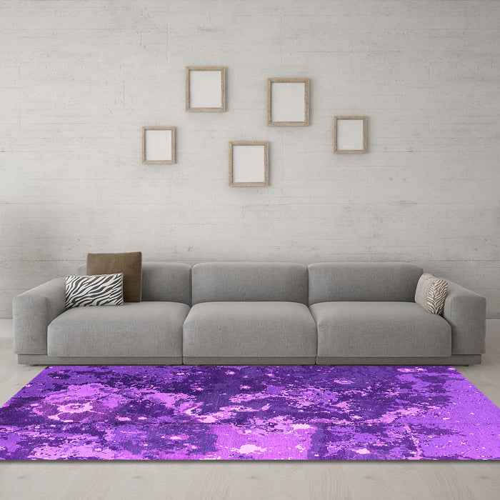 Machine Washable Oriental Pink Industrial Rug in a Living Room, wshurb1100pnk