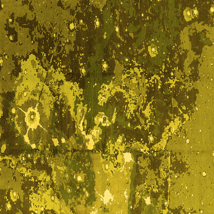 Square Machine Washable Oriental Yellow Industrial Rug, wshurb1100yw