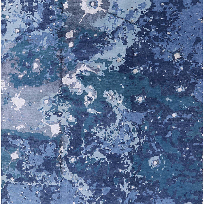 Mid-Century Modern Blue Oriental Rug, urb1100