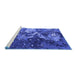 Sideview of Machine Washable Oriental Blue Industrial Rug, wshurb1100blu