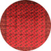 Round Machine Washable Oriental Orange Industrial Area Rugs, wshurb1101org