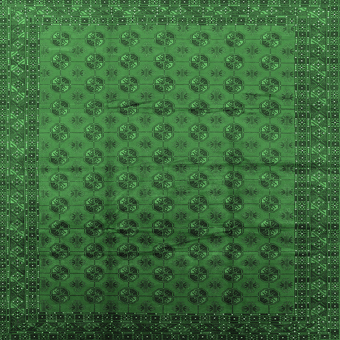 Square Oriental Emerald Green Industrial Rug, urb1101emgrn