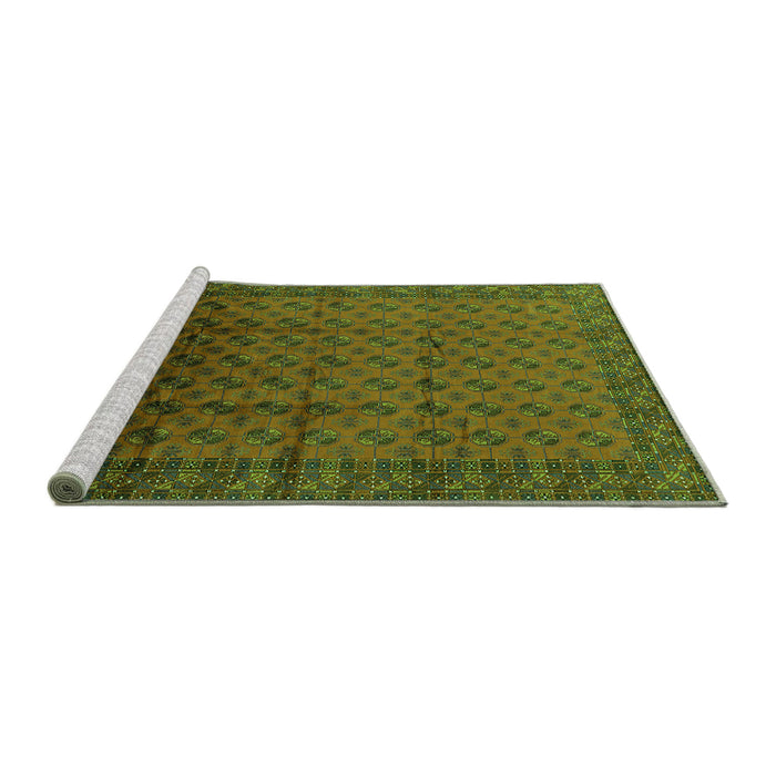 Sideview of Machine Washable Oriental Green Industrial Area Rugs, wshurb1101grn