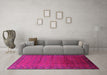 Machine Washable Oriental Pink Industrial Rug in a Living Room, wshurb1101pnk