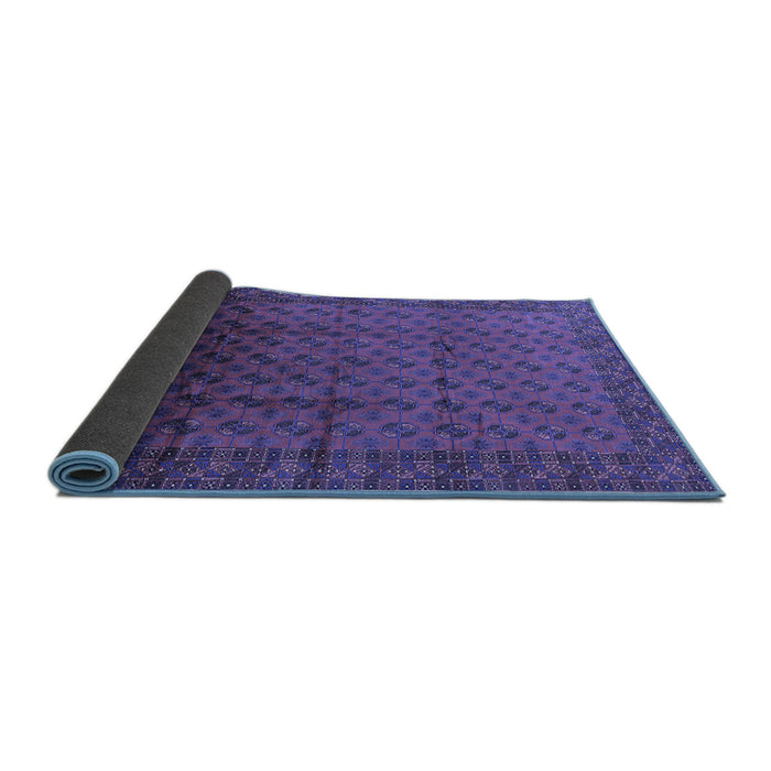 Sideview of Oriental Blue Industrial Rug, urb1101blu