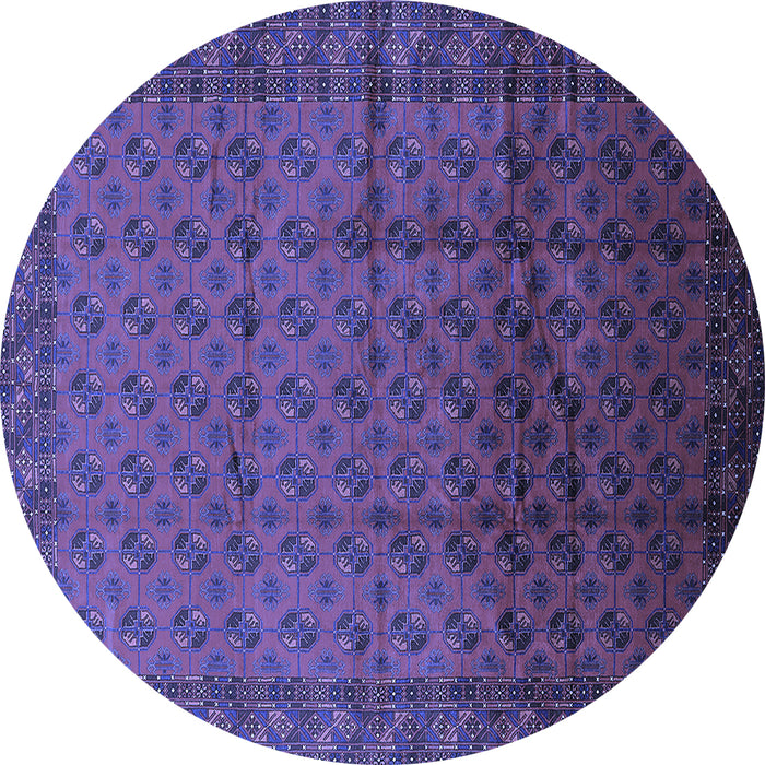 Round Oriental Blue Industrial Rug, urb1101blu