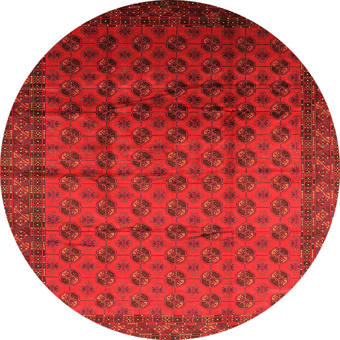 Round Oriental Orange Industrial Rug, urb1101org