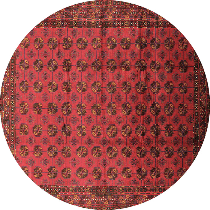 Round Machine Washable Oriental Brown Industrial Rug, wshurb1101brn