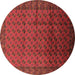 Round Machine Washable Oriental Brown Industrial Rug, wshurb1101brn