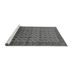 Sideview of Machine Washable Oriental Gray Industrial Rug, wshurb1101gry