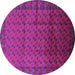 Round Machine Washable Oriental Purple Industrial Area Rugs, wshurb1101pur