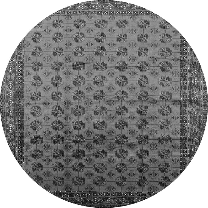 Round Oriental Gray Industrial Rug, urb1101gry