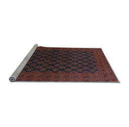 Sideview of Machine Washable Oriental Light Blue Industrial Rug, wshurb1102lblu