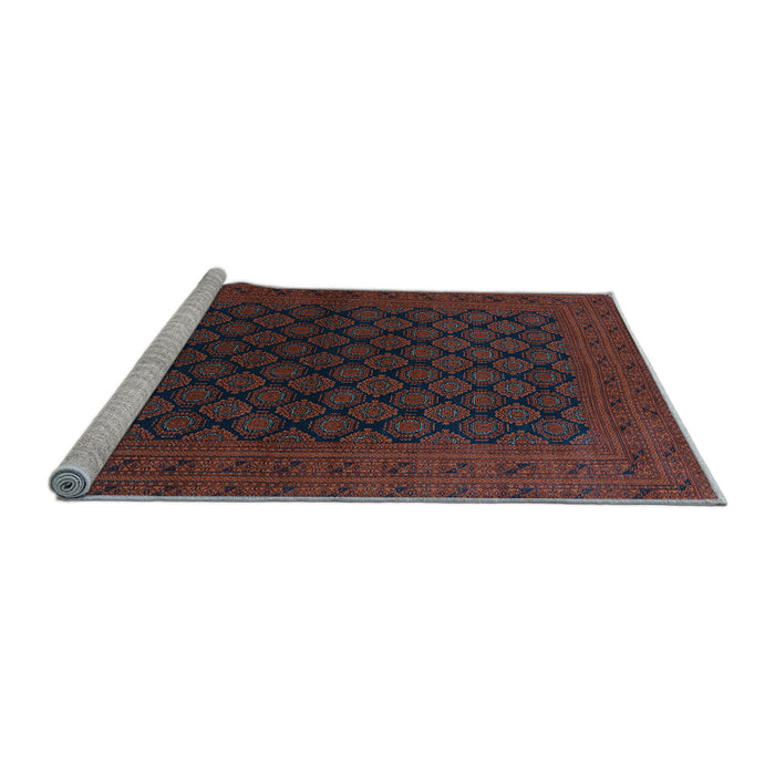 Sideview of Machine Washable Oriental Light Blue Industrial Rug, wshurb1102lblu
