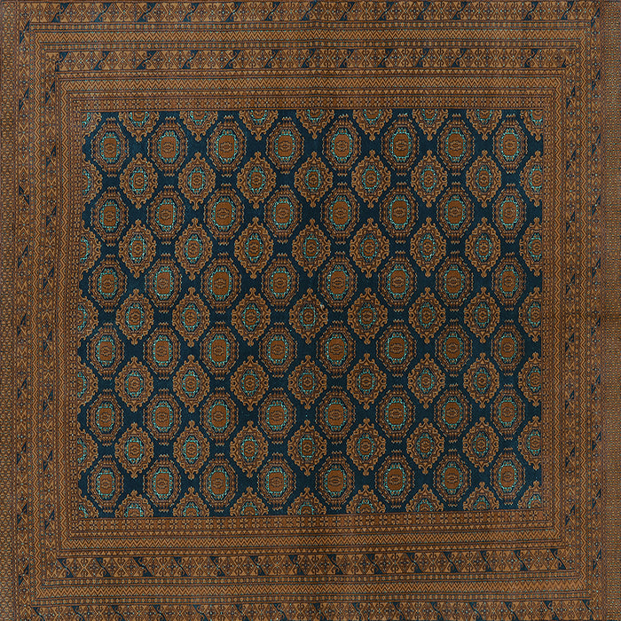 Square Machine Washable Oriental Turquoise Industrial Area Rugs, wshurb1102turq