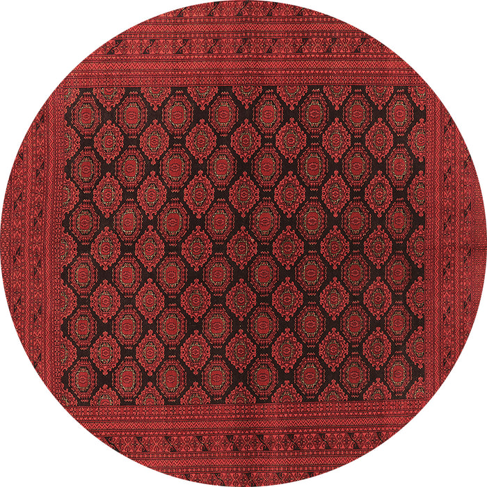 Round Machine Washable Oriental Brown Industrial Rug, wshurb1102brn