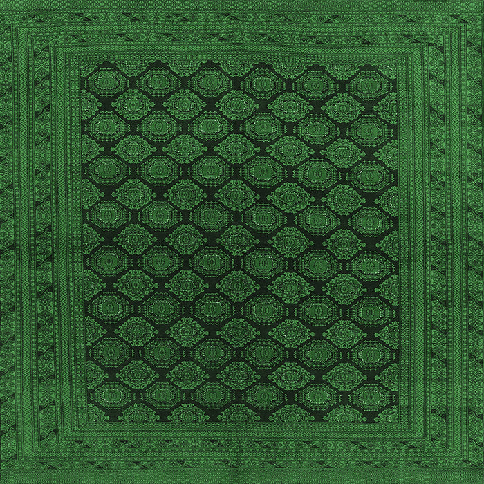 Square Oriental Emerald Green Industrial Rug, urb1102emgrn