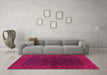 Machine Washable Oriental Pink Industrial Rug in a Living Room, wshurb1102pnk