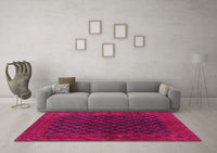 Machine Washable Oriental Pink Industrial Rug, wshurb1102pnk