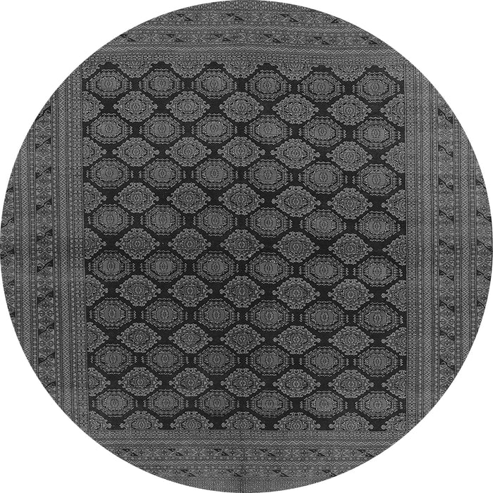 Round Oriental Gray Industrial Rug, urb1102gry