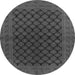 Round Oriental Gray Industrial Rug, urb1102gry