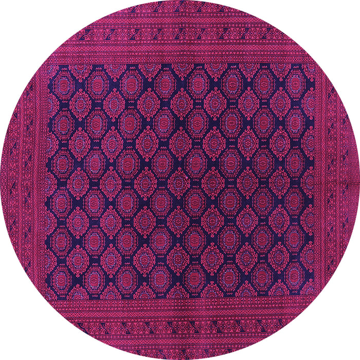 Round Machine Washable Oriental Purple Industrial Area Rugs, wshurb1102pur