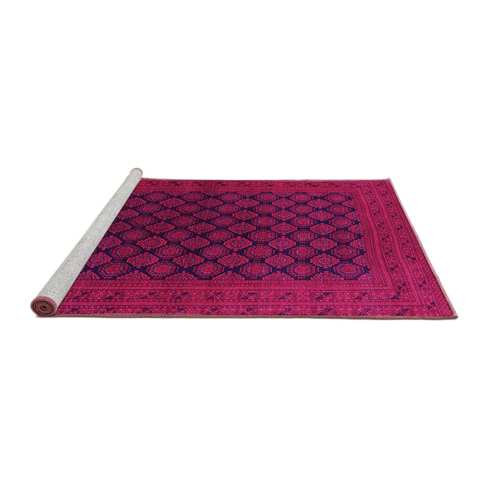 Sideview of Machine Washable Oriental Pink Industrial Rug, wshurb1102pnk