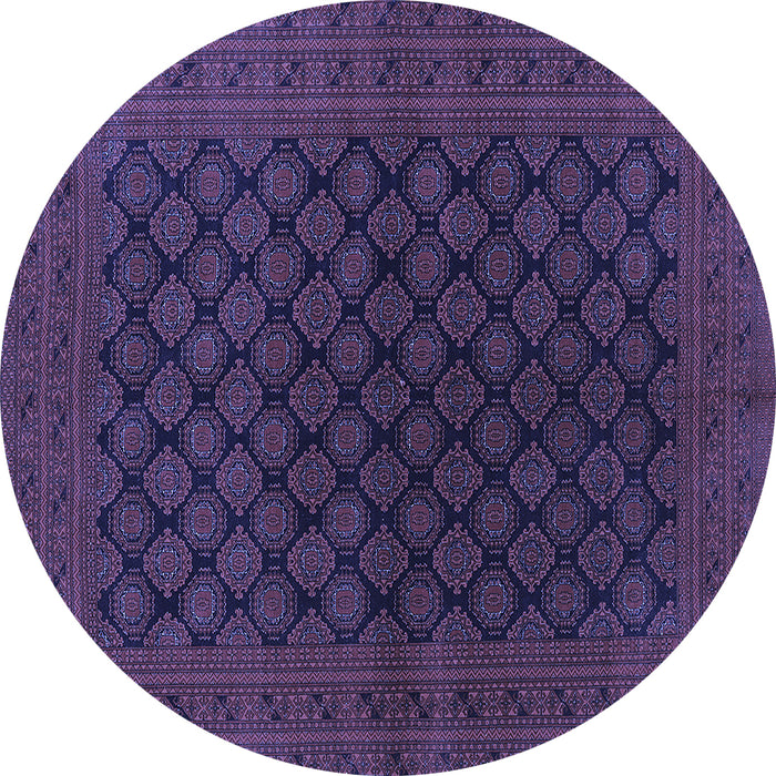 Round Oriental Blue Industrial Rug, urb1102blu