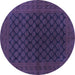 Round Oriental Blue Industrial Rug, urb1102blu