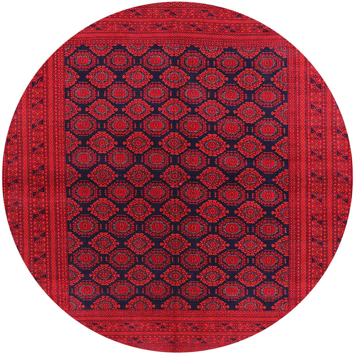 Round Machine Washable Industrial Modern Velvet Maroon Purple Rug, wshurb1102