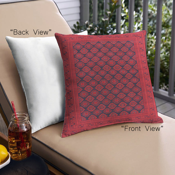 Front View of Mid-Century Modern Urban Square Velvet Maroon Purple Throw Pillow, 18 inch by 18 inch, pwurb1102