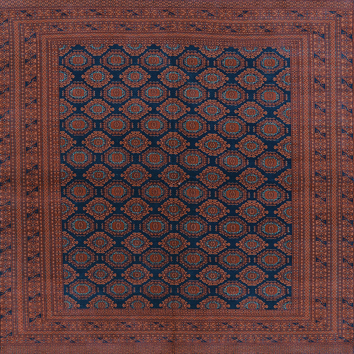 Square Machine Washable Oriental Light Blue Industrial Rug, wshurb1102lblu