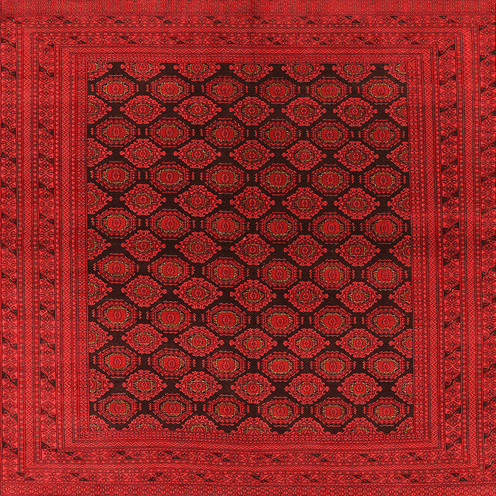Square Machine Washable Oriental Orange Industrial Area Rugs, wshurb1102org