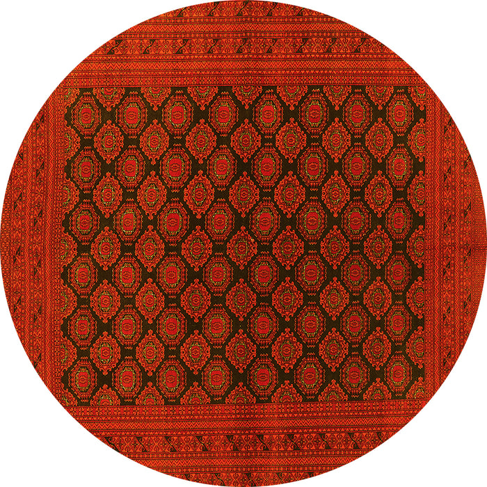 Round Oriental Yellow Industrial Rug, urb1102yw