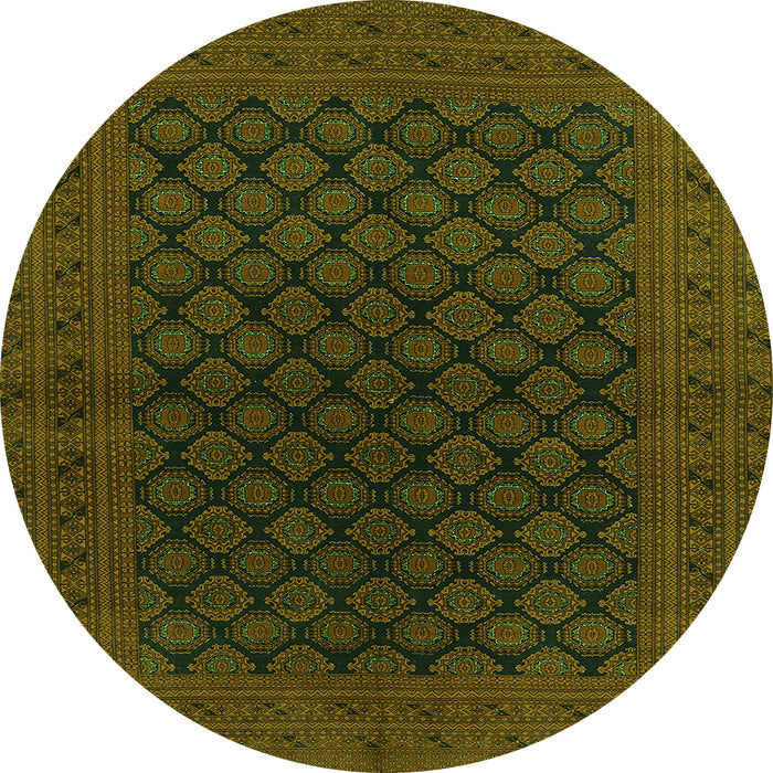 Round Oriental Green Industrial Rug, urb1102grn