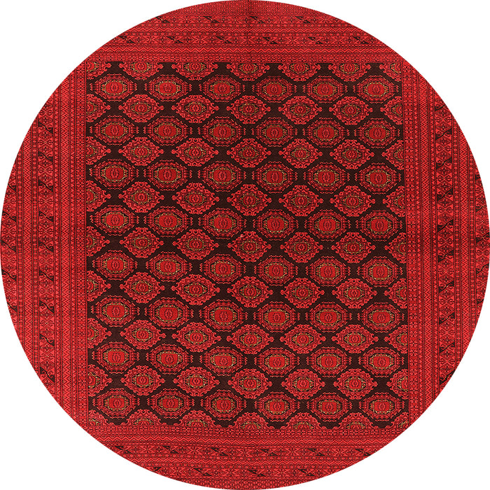 Round Machine Washable Oriental Orange Industrial Area Rugs, wshurb1102org