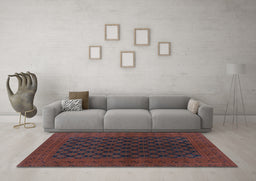 Machine Washable Oriental Light Blue Industrial Rug in a Living Room, wshurb1102lblu